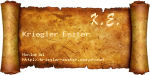 Kriegler Eszter névjegykártya