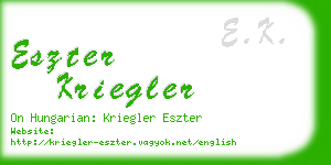 eszter kriegler business card